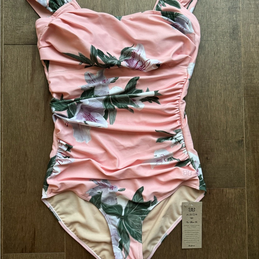 Albion Pink and Green One-Piece Swimwear